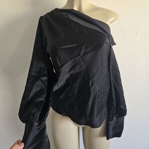 Renee C. Black Off-Shoulder Blouse